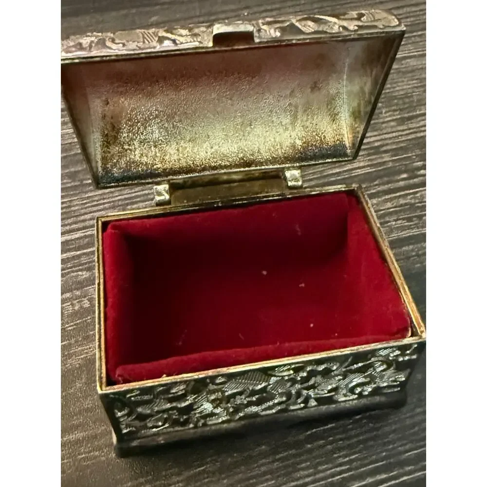Silver Treasure Filigree Chest Jewelry Box Metal Trinket